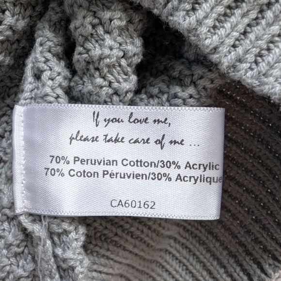 Twigg + Feather Blair Sweater Grey Cable Knit Relaxed Fit Cabin Retro Women's XS - Picture 9 of 12